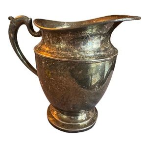 Vintage Silverplated Pitcher, Calvin 9103 B. M. Co., Made USA, Benedict Plate